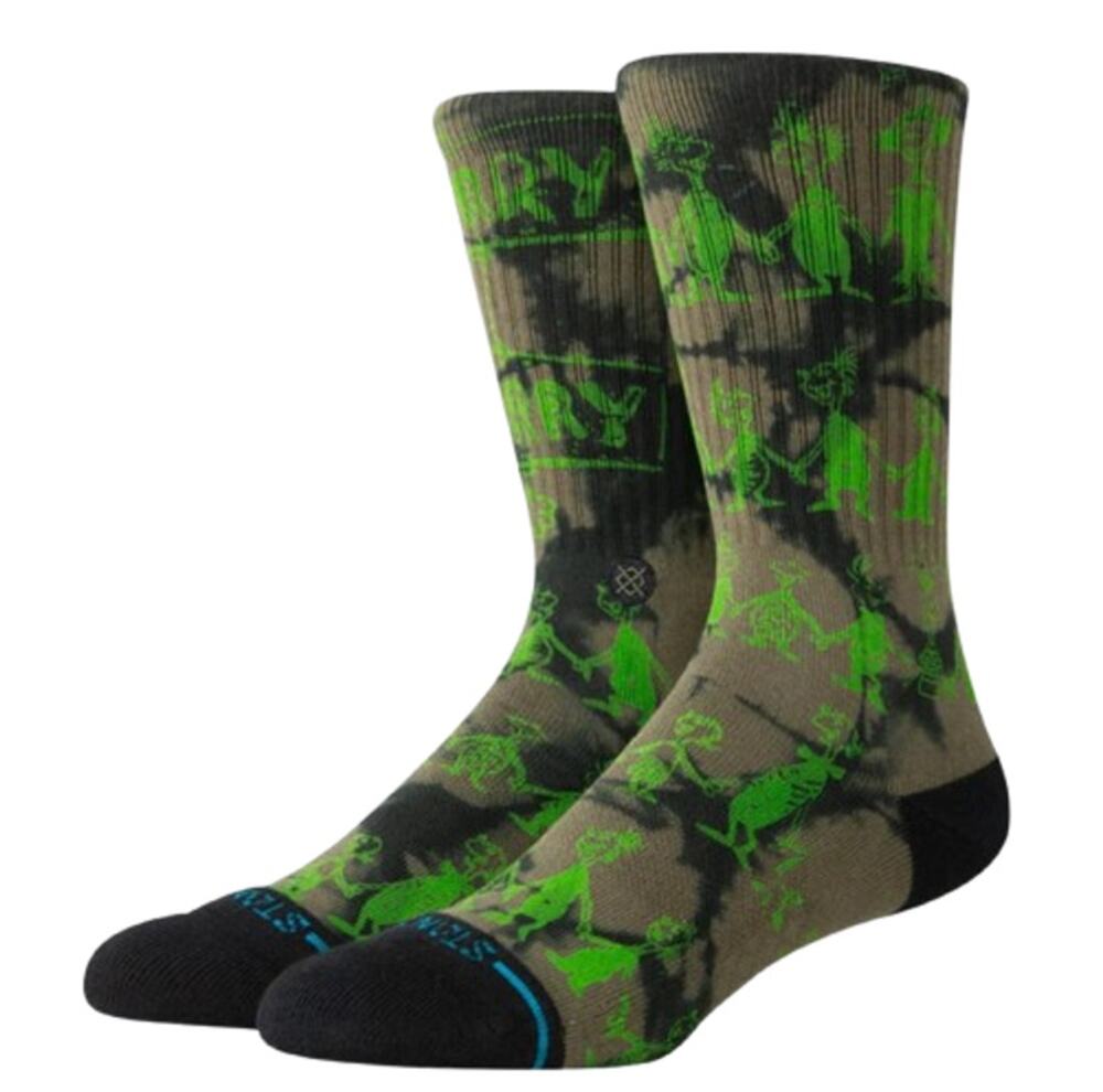 STANCE X The GRINCH Unisex Down In Whovile Crew Socks Large Green Black NWT